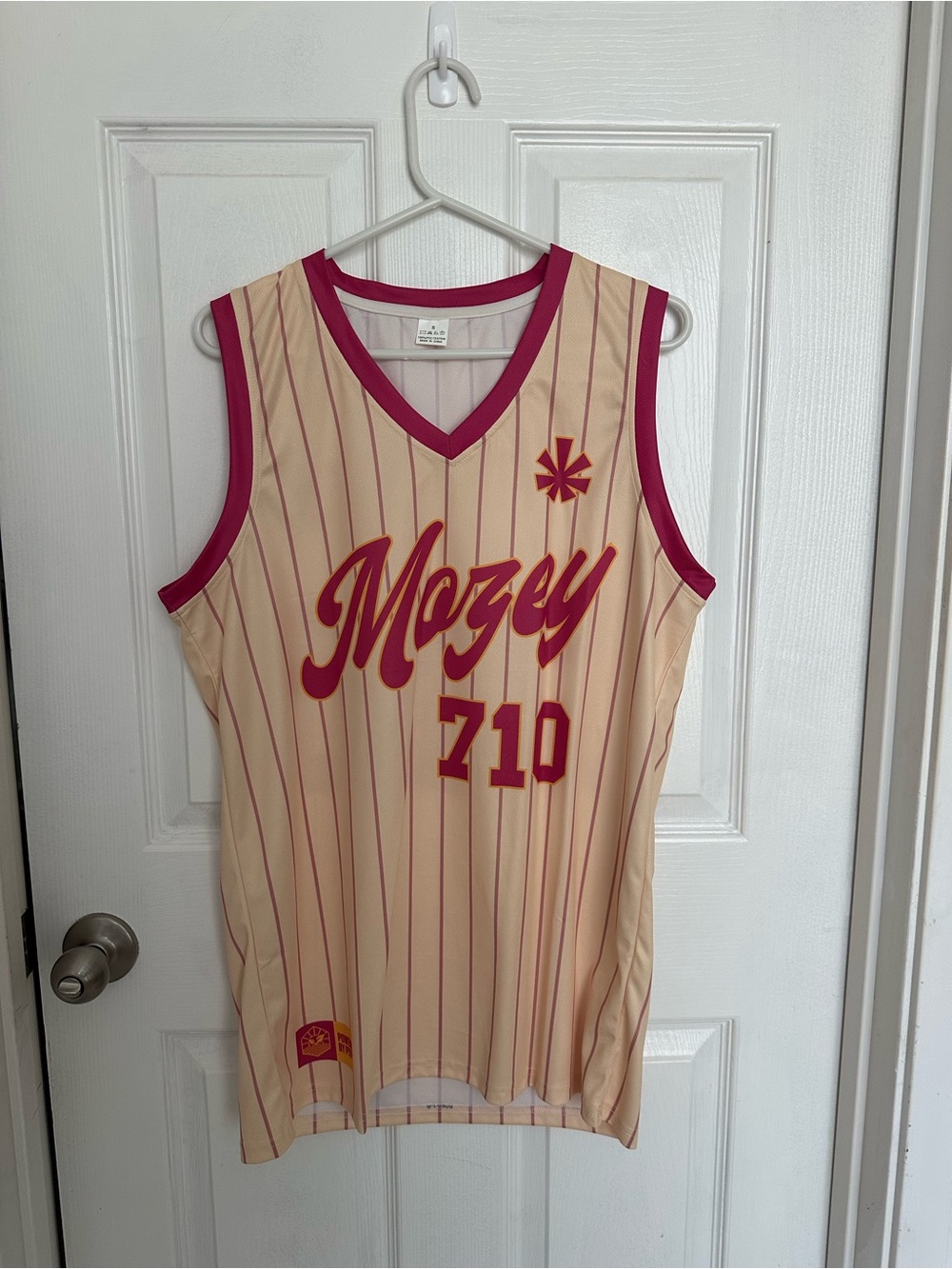 710 Cream and Maroon Basketball Jersey Dress
